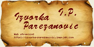 Izvorka Parezanović vizit kartica